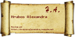 Hrubos Alexandra névjegykártya